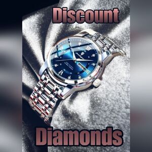 Men's Blue and Silver Poedagar Quartz Watch with Stainless Steel Ba…